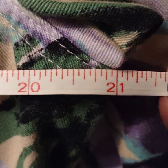 JM Collection‎ Size 14 Floral Tropical Purple Aqua Yellow White Cotton Jacket - Picture 8 of 9